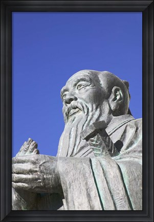 Framed Sculpture of Confucius, Tibet, China Print