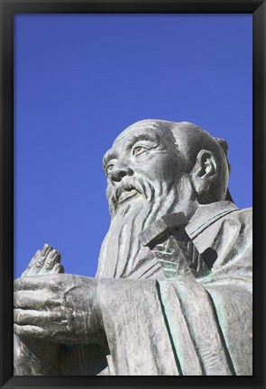 Framed Sculpture of Confucius, Tibet, China Print