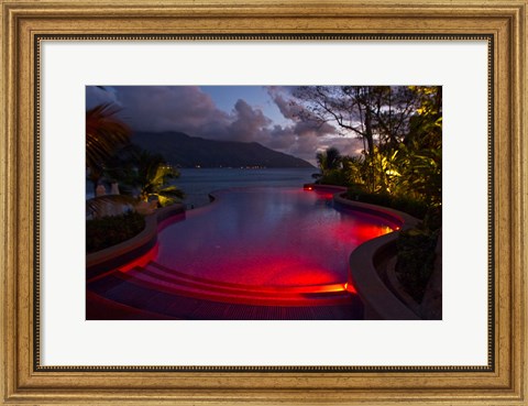 Framed Resort, Pool, Northolme Hotel, Mahe Island, Seychelles Print