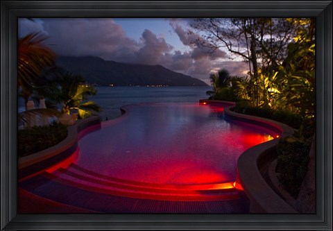 Framed Resort, Pool, Northolme Hotel, Mahe Island, Seychelles Print