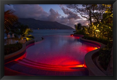 Framed Resort, Pool, Northolme Hotel, Mahe Island, Seychelles Print