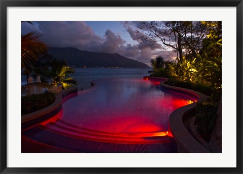 Framed Resort, Pool, Northolme Hotel, Mahe Island, Seychelles Print