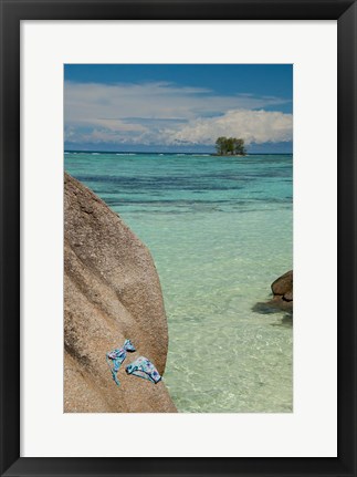 Framed Seychelles, La Digue, Tropical escape Print