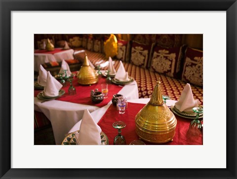 Framed Restaurant at Hotel Kasbah Asmaa, Tafilalt, Rissani, Morocco Print