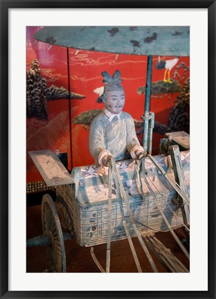 Framed Replica chariot, Imperial burial site, Xian, China Print