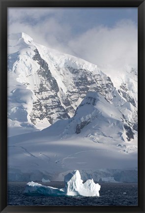 Framed Rugged Mountains Bordering Gerlache Strait, Antarctica Print