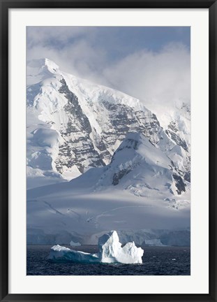 Framed Rugged Mountains Bordering Gerlache Strait, Antarctica Print