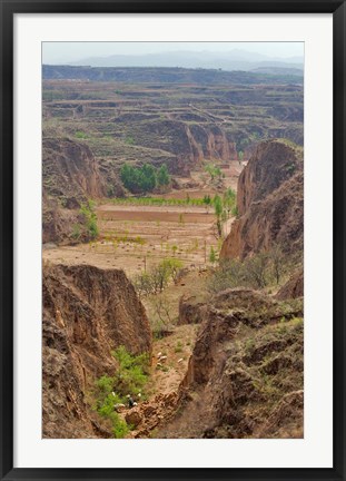 Framed Shepard, Yellow Valley cliff, Taigu, Shanxi, China Print