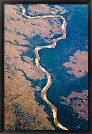 Framed River flowing through land below, Madagascar Print