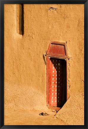 Framed Shoes outside side door into the Mosque at Djenne, Mali, West Africa Print