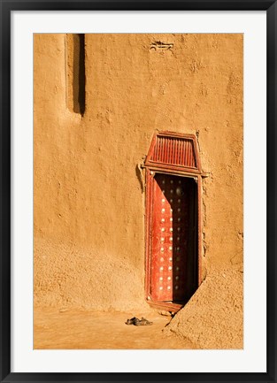 Framed Shoes outside side door into the Mosque at Djenne, Mali, West Africa Print