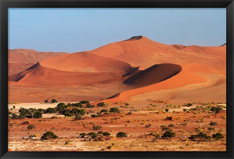 Framed Sand dune at Sossusvlei, Namib-Naukluft National Park, Namibia Print