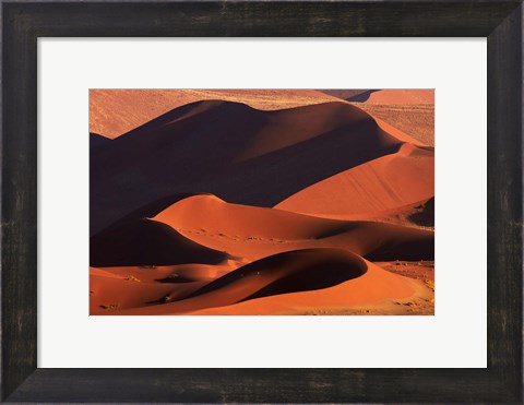 Framed Sand dunes at Sossusvlei, Namib-Naukluft National Park, Namibia Print