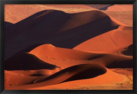 Framed Sand dunes at Sossusvlei, Namib-Naukluft National Park, Namibia Print