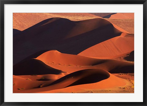 Framed Sand dunes at Sossusvlei, Namib-Naukluft National Park, Namibia Print