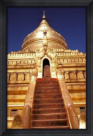 Framed Shwezigon Paya, Bagan, Myanmar Print