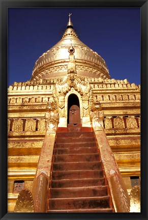 Framed Shwezigon Paya, Bagan, Myanmar Print