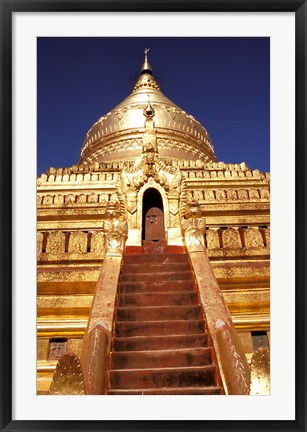 Framed Shwezigon Paya, Bagan, Myanmar Print