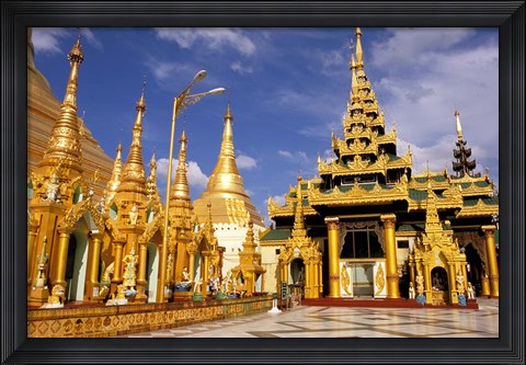 Framed Shwedagon Pagoda, Yangon, Myanmar Print