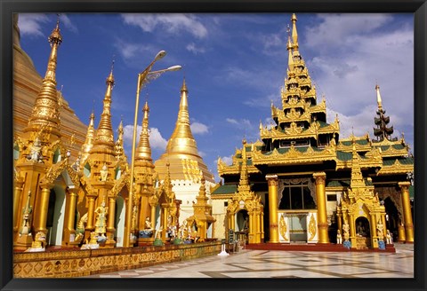 Framed Shwedagon Pagoda, Yangon, Myanmar Print