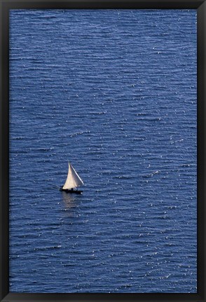 Framed Small Fishing Dugout on Lake Tanganyika, Tanzania Print