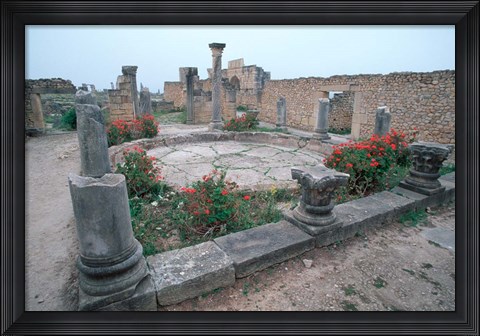Framed Ruins of Ancient Roman Mansion called House of Columns, Morocco Print