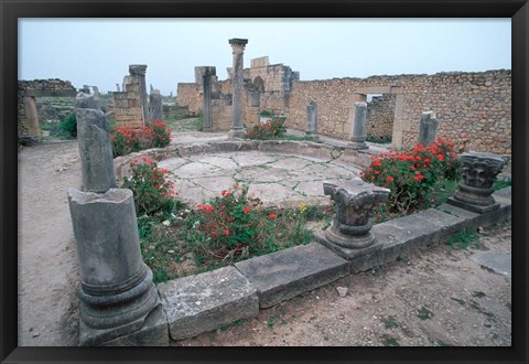 Framed Ruins of Ancient Roman Mansion called House of Columns, Morocco Print