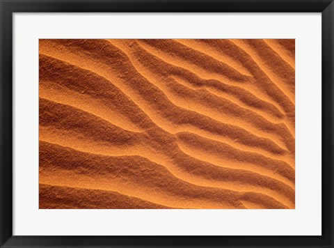 Framed Sand Dunes Furrowed by Winds, Morocco Print