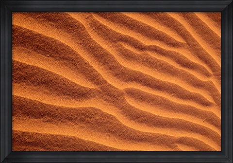 Framed Sand Dunes Furrowed by Winds, Morocco Print