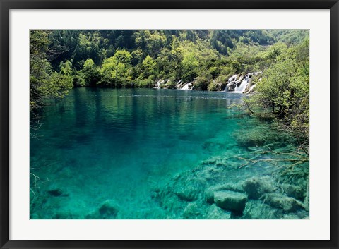 Framed Shuzheng Lake, Jiuzhaigou National Scenic Area, Sichuan Province, China Print