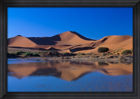 Framed Sossusvlei Dunes Oasis, Namib National Park, Namibia Print