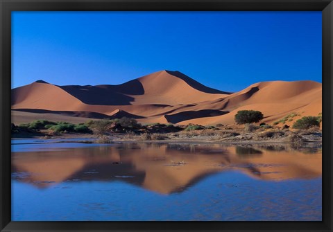 Framed Sossusvlei Dunes Oasis, Namib National Park, Namibia Print