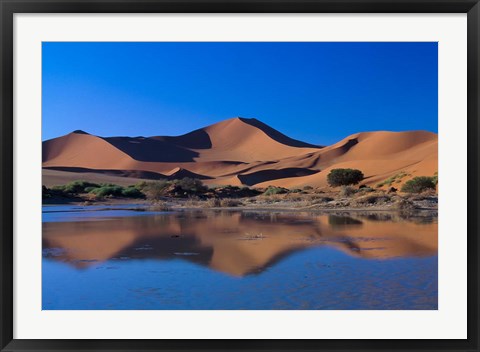 Framed Sossusvlei Dunes Oasis, Namib National Park, Namibia Print