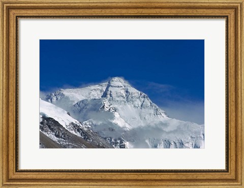 Framed Snowy Summit of Mt. Everest, Tibet, China Print