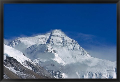 Framed Snowy Summit of Mt. Everest, Tibet, China Print