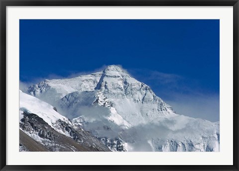 Framed Snowy Summit of Mt. Everest, Tibet, China Print