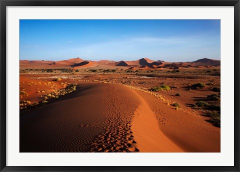 Framed Sand dune, near Sossusvlei, Namib-Naukluft NP, Namibia, Africa. Print