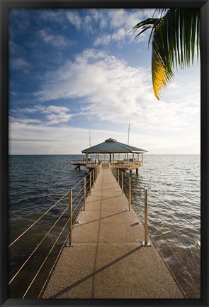 Framed Seychelles, Anse Bois de Rose, Coco de Mer Hotel pier Print