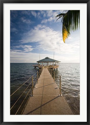 Framed Seychelles, Anse Bois de Rose, Coco de Mer Hotel pier Print