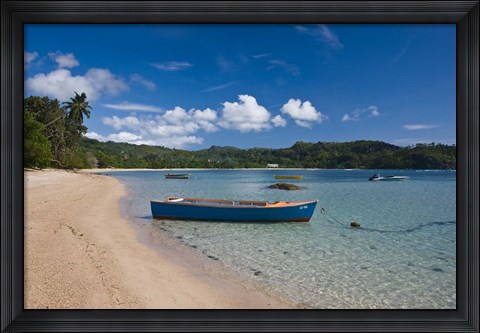 Framed Seychelles, Mahe Island, Anse Boileau, beachfront Print