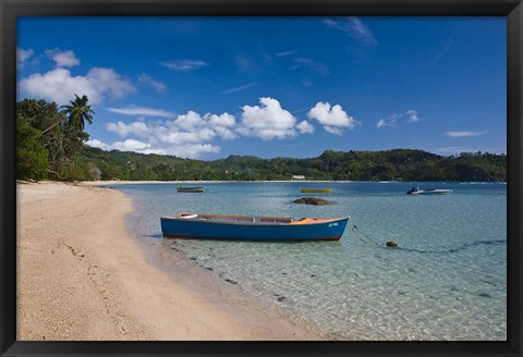 Framed Seychelles, Mahe Island, Anse Boileau, beachfront Print