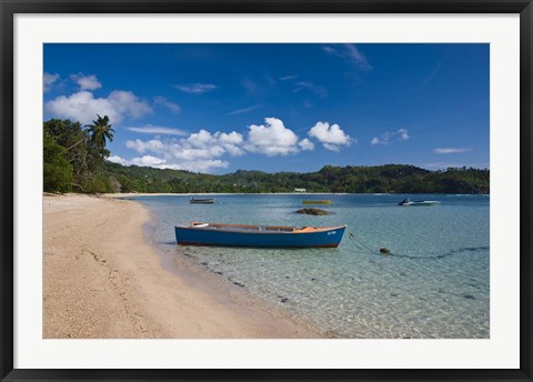 Framed Seychelles, Mahe Island, Anse Boileau, beachfront Print