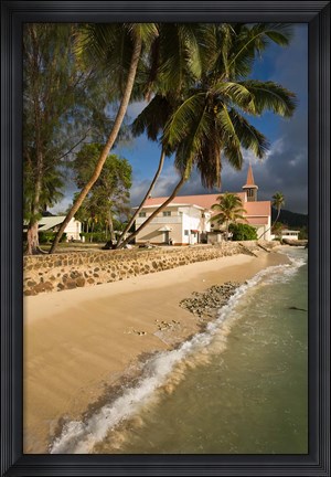 Framed Seychelles, Mahe Island, Anse Royale, Town Church Print