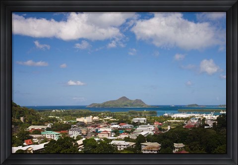 Framed Seychelles, Mahe Island, Victoria, Beau Vallon Road Print
