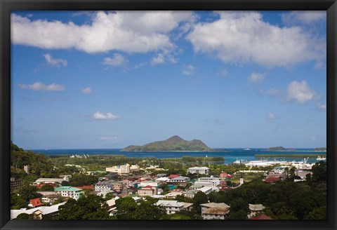 Framed Seychelles, Mahe Island, Victoria, Beau Vallon Road Print