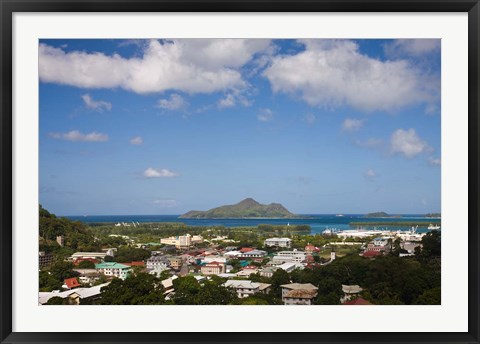 Framed Seychelles, Mahe Island, Victoria, Beau Vallon Road Print