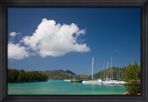 Framed Seychelles, Praslin Island, Baie St. Anne bay Print