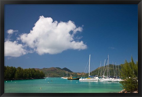 Framed Seychelles, Praslin Island, Baie St. Anne bay Print