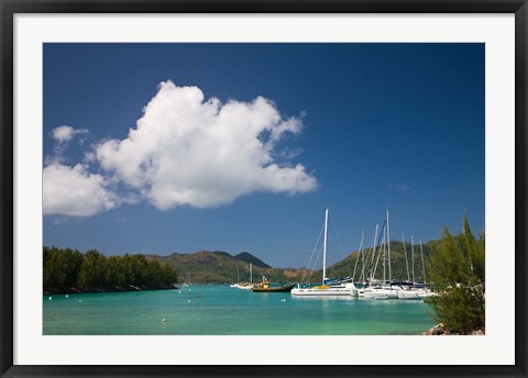 Framed Seychelles, Praslin Island, Baie St. Anne bay Print