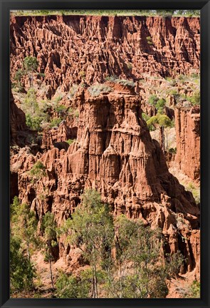 Framed Soil erosion, Konso, Rift Valley, Ethiopia, Africa Print